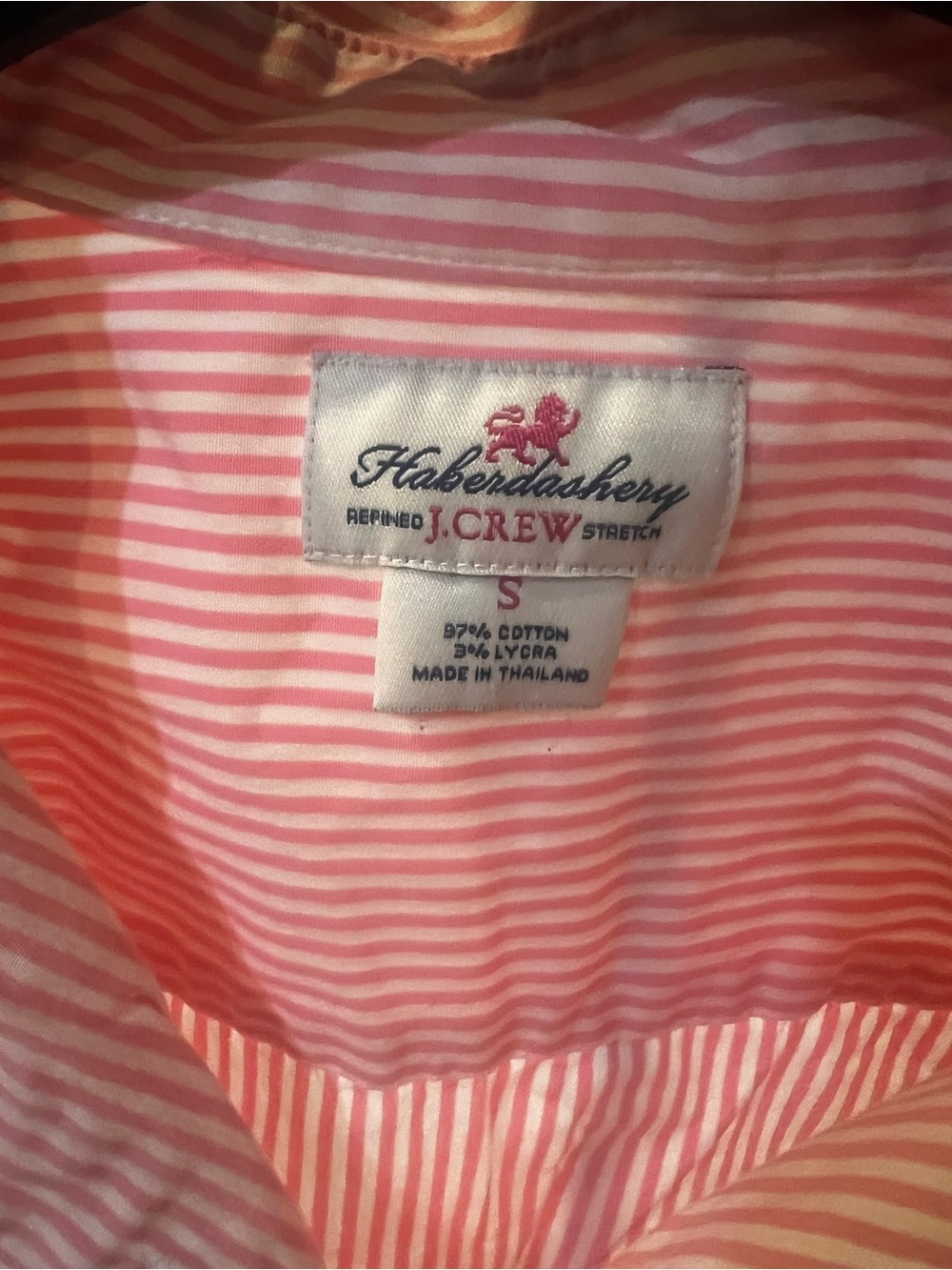 J.Crew Haberdashery Pink & White Striped Shirt Size Small. Barely worn